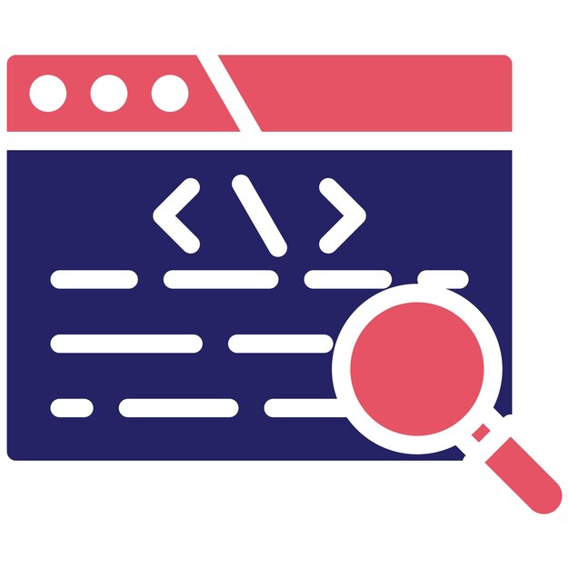 Ilustración del icono vectorial de revisión de código del conjunto de iconos de garantía de calidad