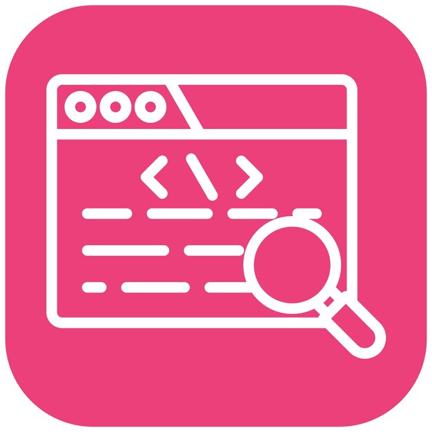Ilustración del icono vectorial de revisión de código del conjunto de iconos de garantía de calidad