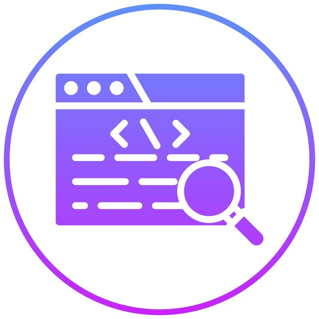 Ilustración del icono vectorial de revisión de código del conjunto de iconos de garantía de calidad
