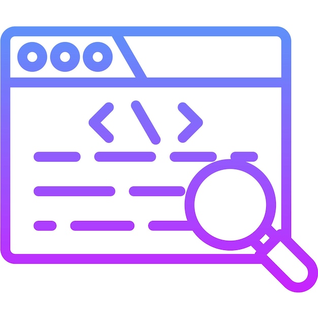 Ilustración del icono vectorial de revisión de código del conjunto de iconos de garantía de calidad
