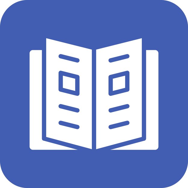 Ilustración del icono vectorial de la revista del conjunto de iconos de la biblioteca