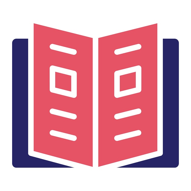 Ilustración del icono vectorial de la revista del conjunto de iconos de la biblioteca