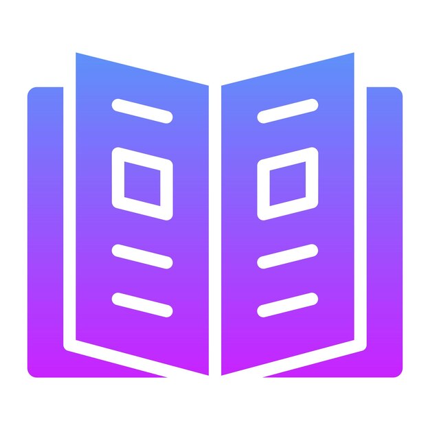 Ilustración del icono vectorial de la revista del conjunto de iconos de la biblioteca