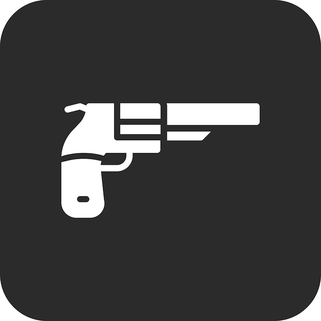 Ilustración del icono vectorial del revólver del conjunto de iconos del Oeste Salvaje