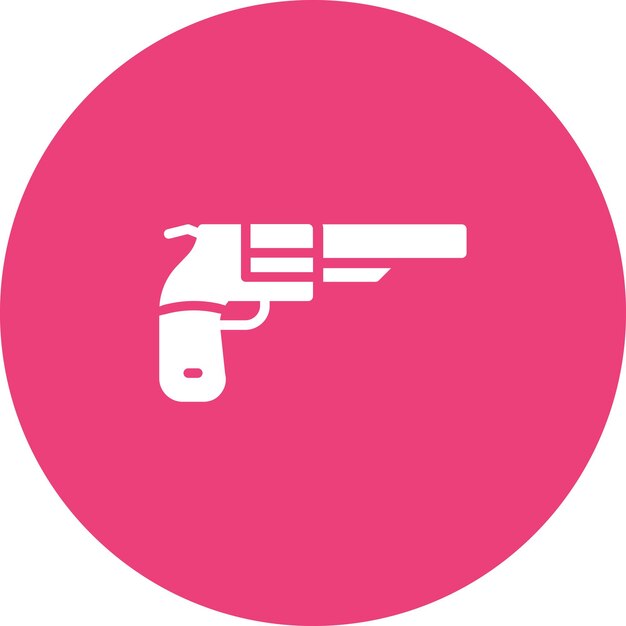 Ilustración del icono vectorial del revólver del conjunto de iconos del Oeste Salvaje