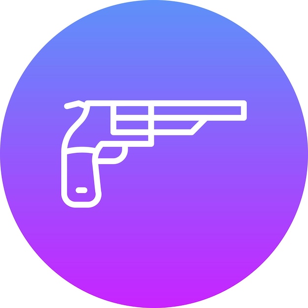 Ilustración del icono vectorial del revólver del conjunto de iconos del Oeste Salvaje