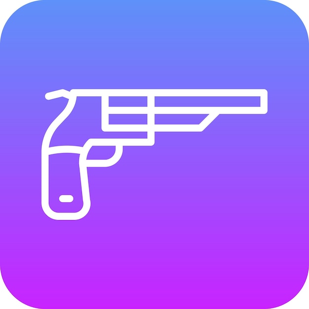 Ilustración del icono vectorial del revólver del conjunto de iconos del Oeste Salvaje
