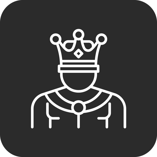 Ilustración del icono vectorial del rey del conjunto de iconos medievales