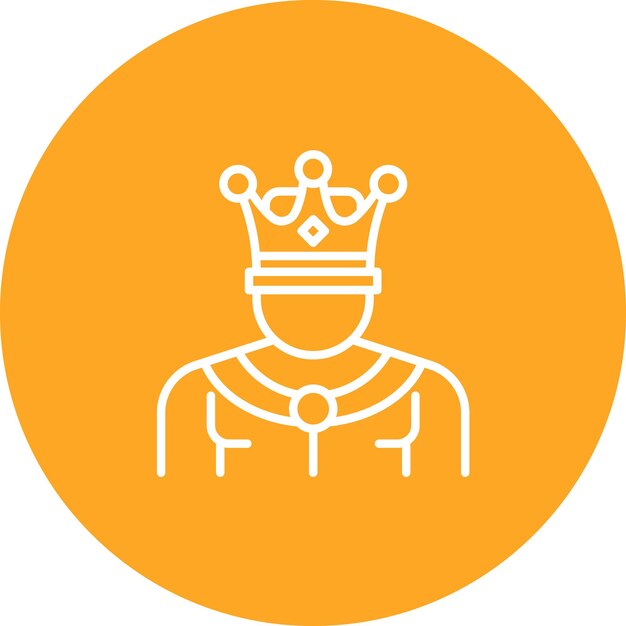 Ilustración del icono vectorial del rey del conjunto de iconos medievales