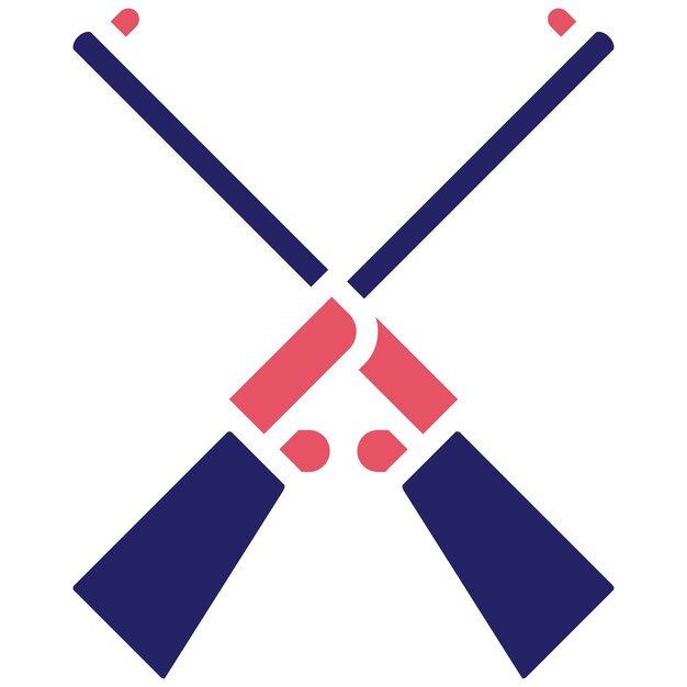 Ilustración del icono vectorial del rifle de caza del conjunto de iconos de diversión al aire libre