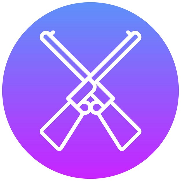 Ilustración del icono vectorial del rifle de caza del conjunto de iconos de diversión al aire libre