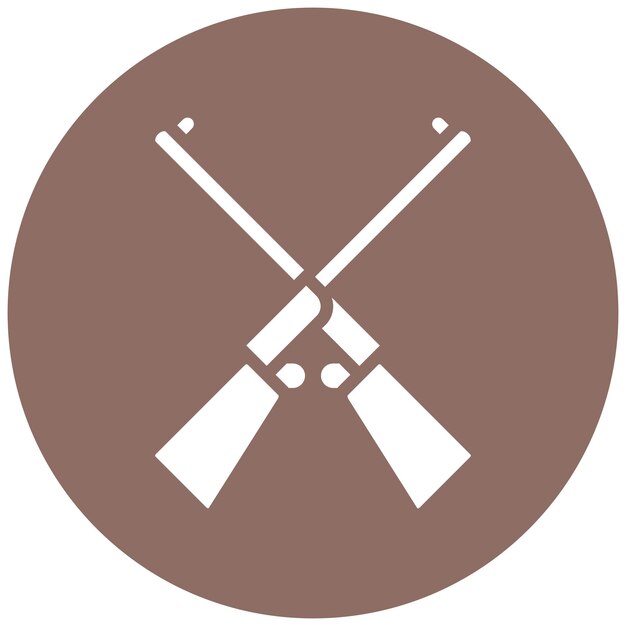 Ilustración del icono vectorial del rifle de caza del conjunto de iconos de diversión al aire libre