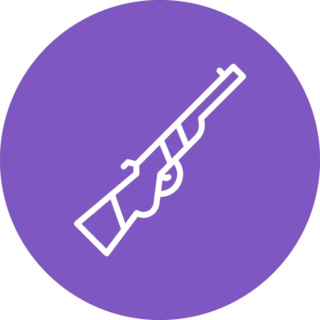 Ilustración del icono vectorial del rifle del conjunto de iconos militares