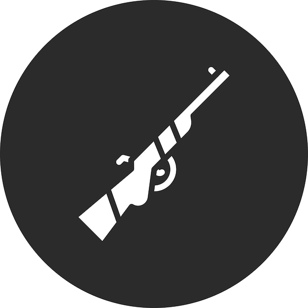 Ilustración del icono vectorial del rifle del conjunto de iconos militares