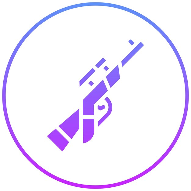 Ilustración del icono vectorial del rifle de francotirador del conjunto de iconos militares