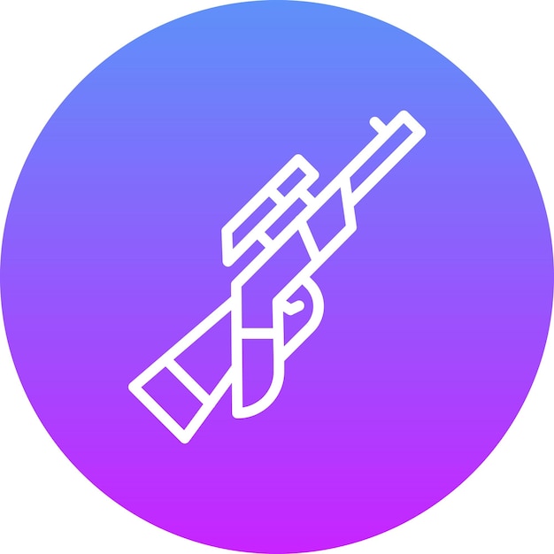 Ilustración del icono vectorial del rifle de francotirador del conjunto de iconos militares