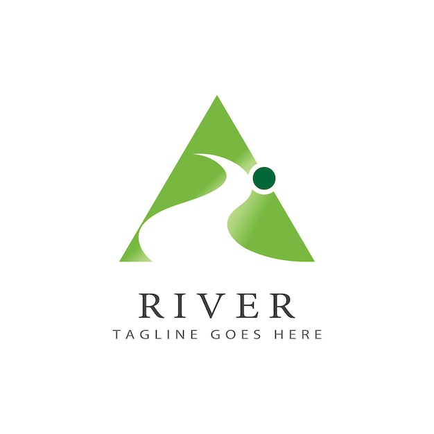 Ilustración del icono vectorial del río