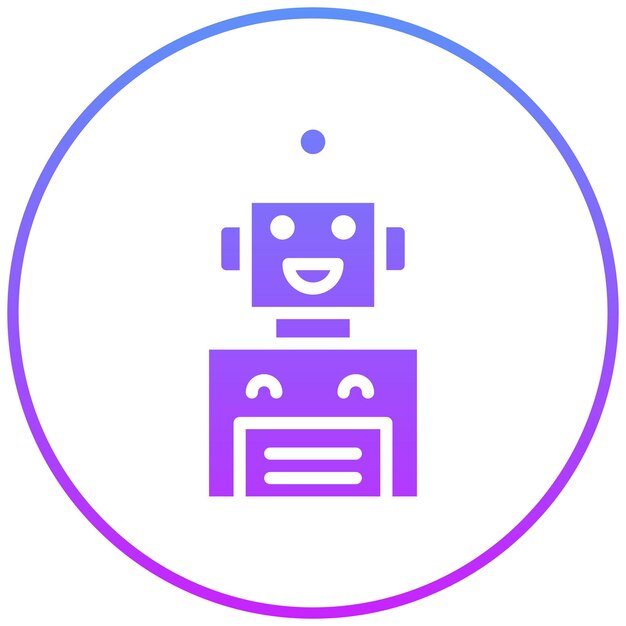 Ilustración del icono vectorial del robot del conjunto de iconos de Investigación y Ciencia