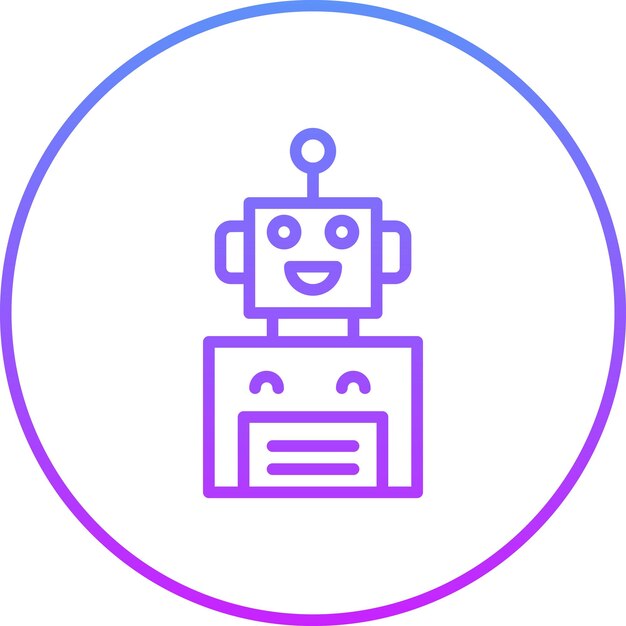 Ilustración del icono vectorial del robot del conjunto de iconos de Investigación y Ciencia