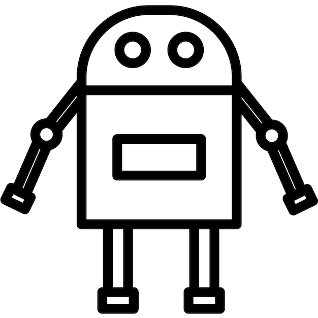 Ilustración del icono vectorial del robot del conjunto de iconos de juguetes para niños