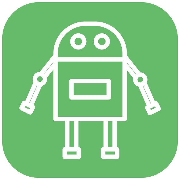 Ilustración del icono vectorial del robot del conjunto de iconos de juguetes para niños
