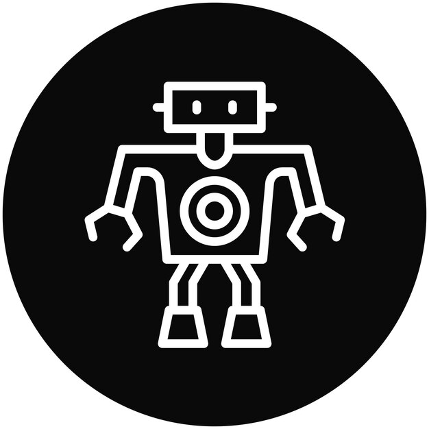 Ilustración del icono vectorial del robot del conjunto de iconos de robótica
