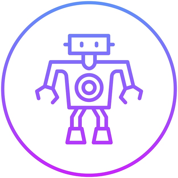 Ilustración del icono vectorial del robot del conjunto de iconos de robótica