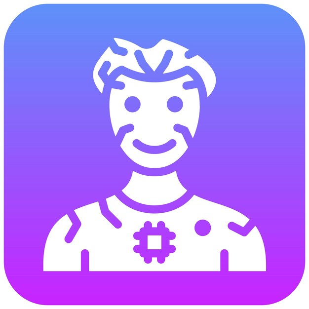 Ilustración del icono vectorial del robot humanoide del conjunto de iconos de robótica