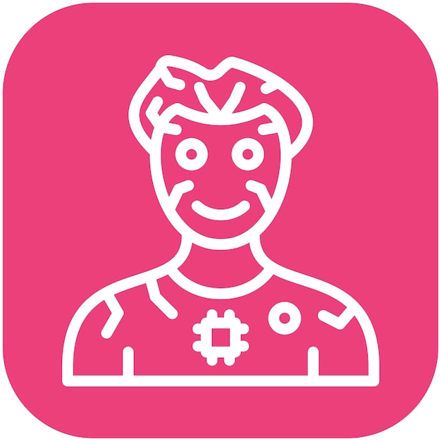 Ilustración del icono vectorial del robot humanoide del conjunto de iconos de robótica