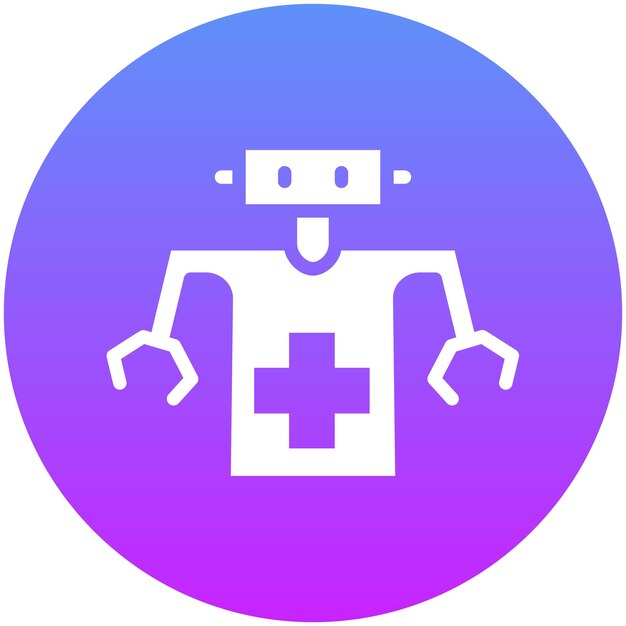 Ilustración del icono vectorial del robot médico del conjunto de iconos de robótica
