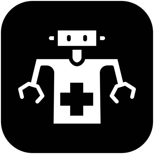 Ilustración del icono vectorial del robot médico del conjunto de iconos de robótica