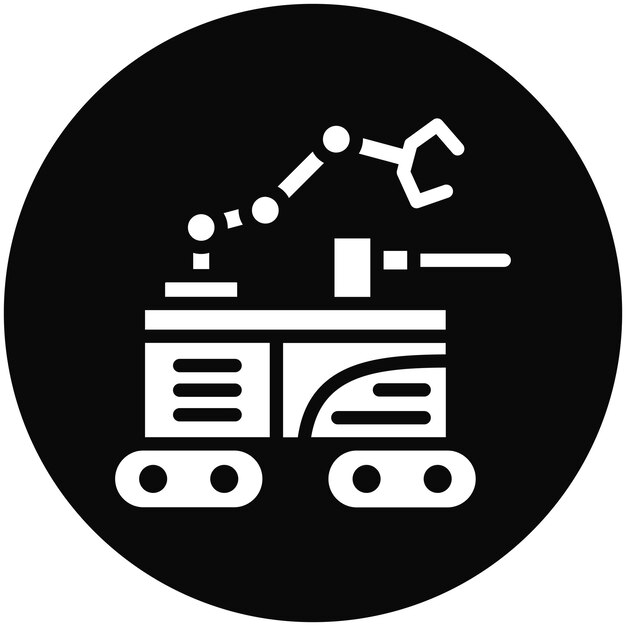Ilustración del icono vectorial del robot militar del conjunto de iconos de robótica