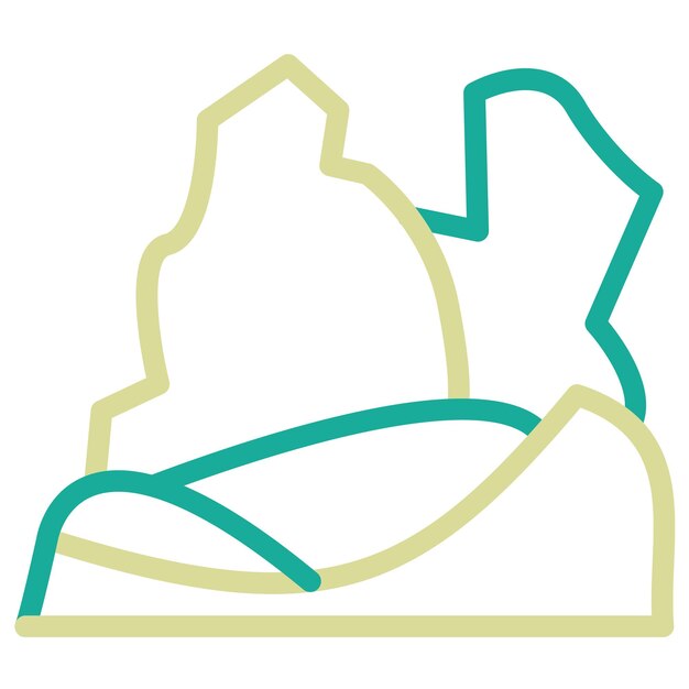 Ilustración del icono vectorial de las rocas del desierto del iconset del desierto
