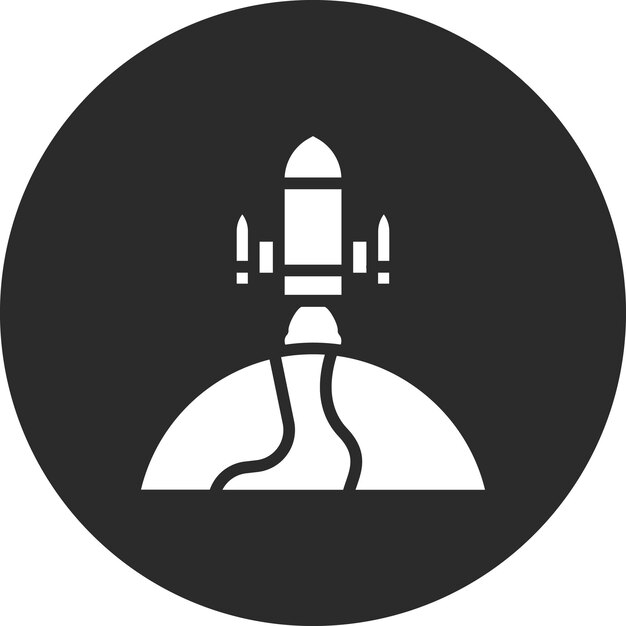 Ilustración del icono vectorial Rocket Earth del conjunto de iconos de Tecnología Espacial