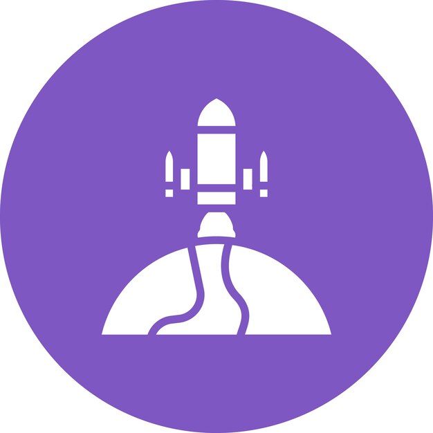 Ilustración del icono vectorial Rocket Earth del conjunto de iconos de Tecnología Espacial