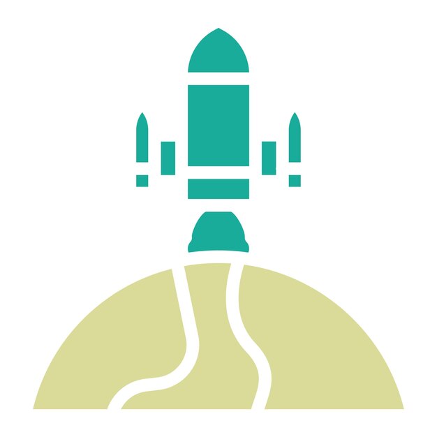 Ilustración del icono vectorial Rocket Earth del conjunto de iconos de Tecnología Espacial