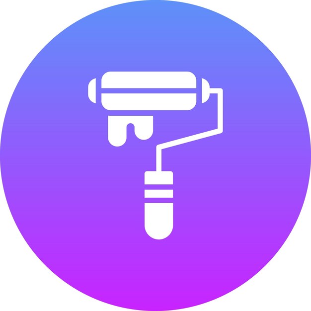 Ilustración del icono vectorial del rodillo de pintura del conjunto de iconos de artículos para el hogar