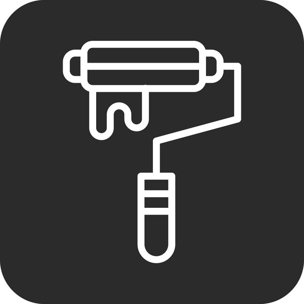 Ilustración del icono vectorial del rodillo de pintura del conjunto de iconos de artículos para el hogar