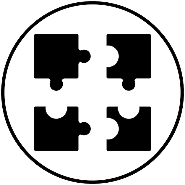 Vector ilustración de icono vectorial de rompecabezas del conjunto de iconos de marketing de ongsce