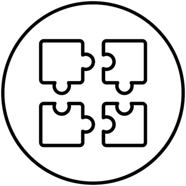 Ilustración de icono vectorial de rompecabezas del conjunto de iconos de marketing de OnLSCE
