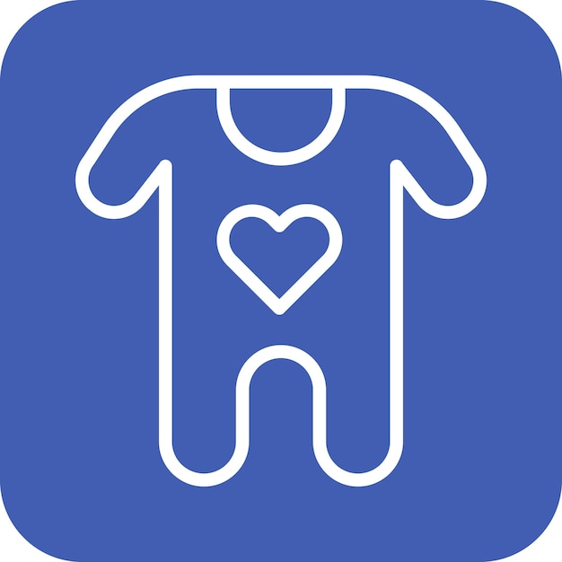 Ilustración del icono vectorial de ropa para bebés del conjunto de iconos de ropa