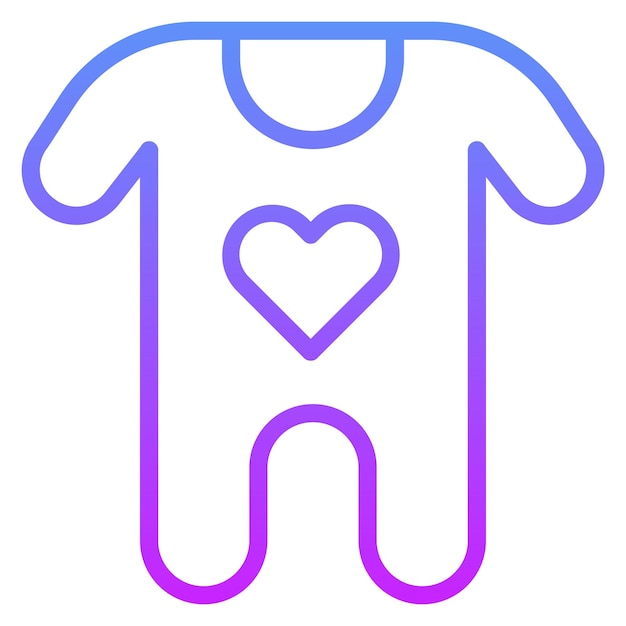 Ilustración del icono vectorial de ropa para bebés del conjunto de iconos de ropa
