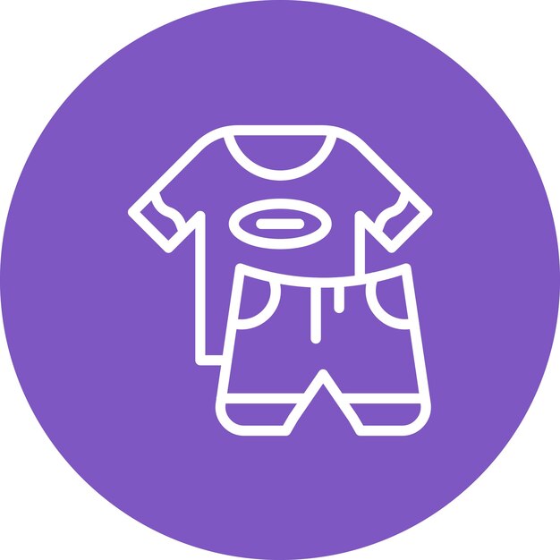 Ilustración del icono vectorial de ropa deportiva del conjunto de iconos del gimnasio