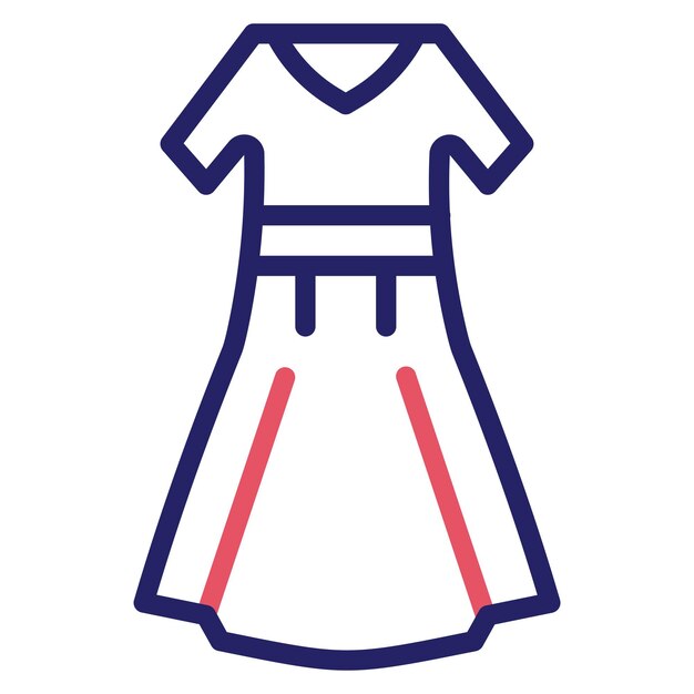 Ilustración del icono vectorial de ropa de la mujer del conjunto de iconos de ropa