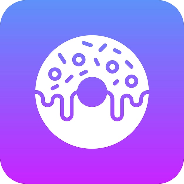 Ilustración del icono vectorial de la rosquilla del conjunto de iconos de cumpleaños