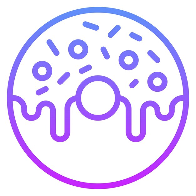 Ilustración del icono vectorial de la rosquilla del conjunto de iconos de cumpleaños