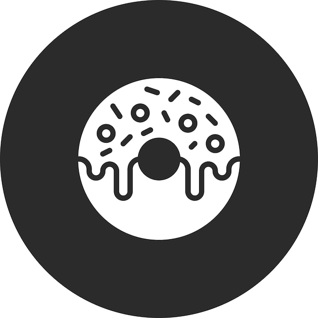 Ilustración del icono vectorial de la rosquilla del conjunto de iconos de cumpleaños