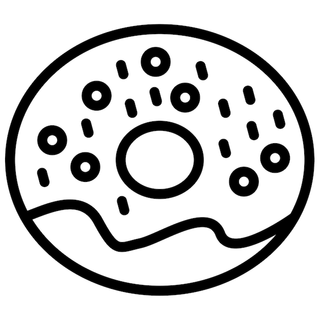 Ilustración del icono vectorial de la rosquilla del conjunto de iconos de Street Food