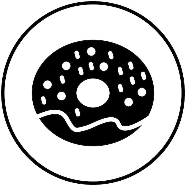 Ilustración del icono vectorial de la rosquilla del conjunto de iconos de Street Food