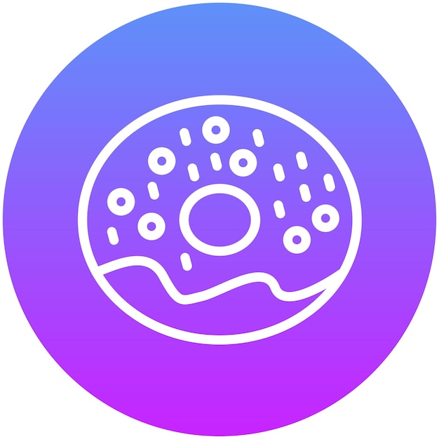 Ilustración del icono vectorial de la rosquilla del conjunto de iconos de Street Food